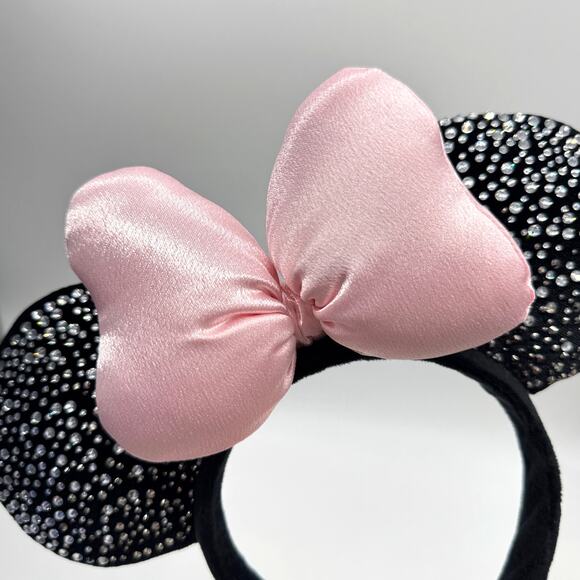 Disney Minnie Mouse Sparkly Rhinestone Ears Headband With Pink Plush Bow main image 5
